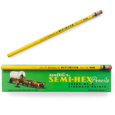 General's Semi Hex Graphite Pencils - (12 Pack) No. 2