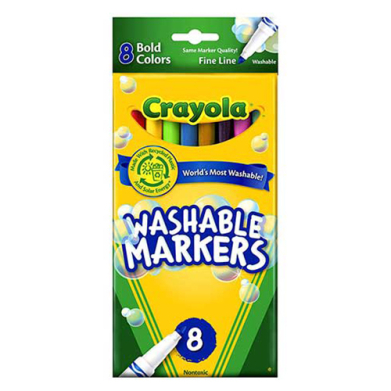 Crayola Washable Fine Line Markers - (8 Pack) Bold Colors