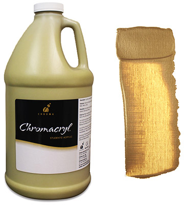 Chromacryl Acrylic Paint  2 Liter (67.7oz)- Gold