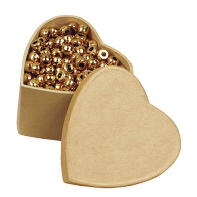 Creativity Street Paper Mache Heart Box w/Lid 3.5" x 3.5" x 2"
