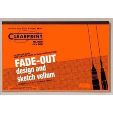 Clearprint 11 Inch X 17 Inch Fade Out Vellum Pad 50 sheets (4x4)