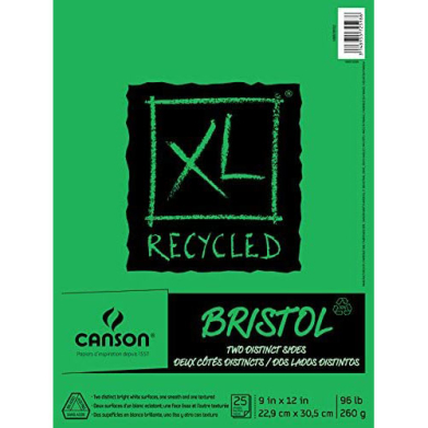 Canson XL Recycled Bristol Pad 9" x 12" - (25 Sheets, 96lb)