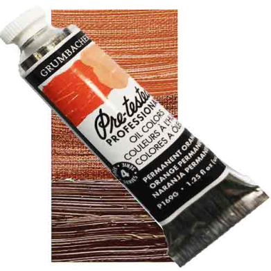 Grumbacher Pre-Tested Professional Oil Colors - (1.25oz/37ml) Permanent Orange