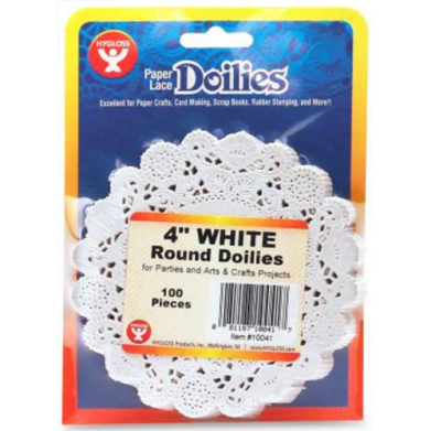 Hygloss Paper Lace Doilies 4" - (100 Pack) White Round