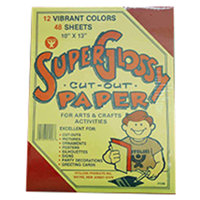 Hygloss Specialty Paper 8.5"x11" - (48 Sheets) Assorted Super Glossy Colors