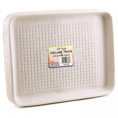 Hygloss Pulp Collage Trays 9" x 12" - (25 Pack)