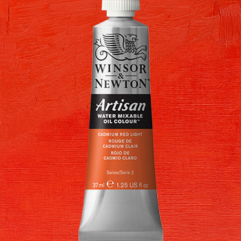 Winsor & Newton Artisan Water Mixable Oil Colour Paint - (1.25oz/37ml) Cadmium Red Light