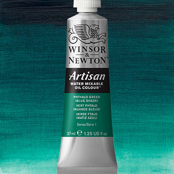 Winsor & Newton Artisan Water Mixable Oil Colour Paint - (1.25oz/37ml) Phthalo Green (Blue Shade)
