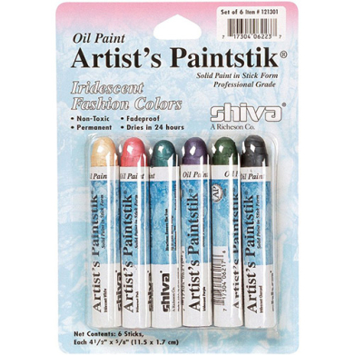Richeson Shiva OIlstik Paintstiks Set Professional 6ct-  Iridescent Fashion Colors