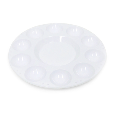 Jack Richeson Plastic Round Paint Palette Tray - 10 Wells 400201