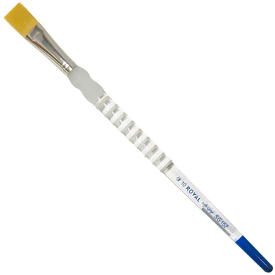 Royal Langnickle Soft-Grip Golden Taklon Brush - Long Handle, Flat #10