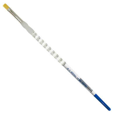 Royal Langnickle Soft-Grip Golden Taklon Brush - Long Handle, Flat #2