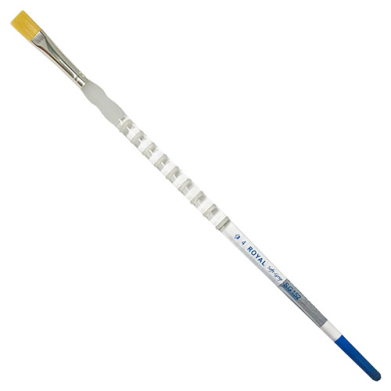 Royal Langnickle Soft-Grip Golden Taklon Brush - Long Handle, Flat #4