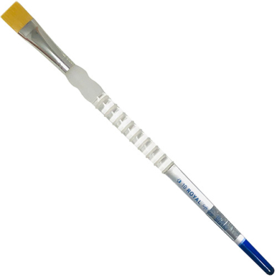 Royal Langnickle Soft-Grip Golden Taklon Brush - Long Handle, Bright #10