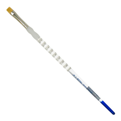 Royal Langnickle Soft-Grip Golden Taklon Brush - Long Handle, Bright #4