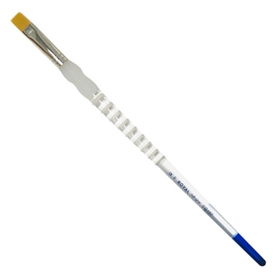 Royal Langnickle Soft-Grip Golden Taklon Brush - Long Handle, Bright #6