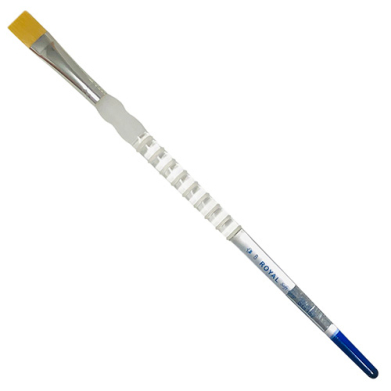 Royal Langnickle Soft-Grip Golden Taklon Brush - Long Handle, Bright #8