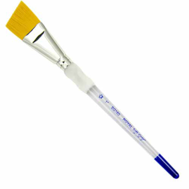 Royal Langnickel Soft-Grip Golden Taklon Brush - Short Handle, Angular 1/2"