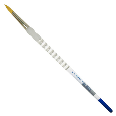 Royal Langnickle Soft-Grip Golden Taklon Brush - Long Handle, Round #6