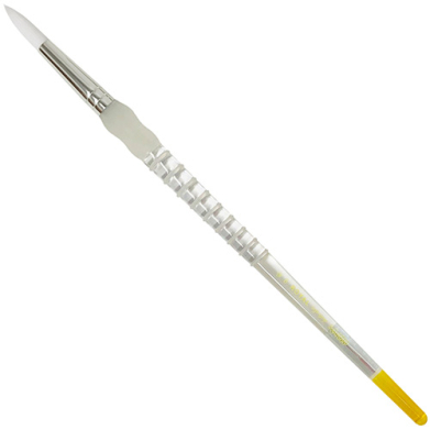 Royal Langnickel Soft-Grip White Taklon Brush - Long Handle, Round #8