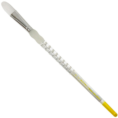 Royal Langnickel Soft-Grip White Taklon Brush - Long Handle, Filbert #10