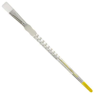 Royal Langnickel Soft-Grip White Taklon Brush - Long Handle, Flat #10