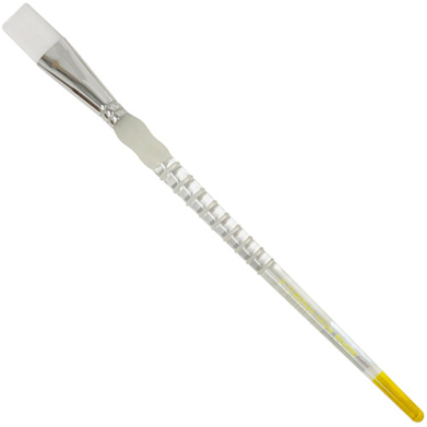 Royal Langnickel Soft-Grip White Taklon Brush - Long Handle, Flat #12