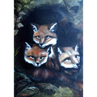 Bob Ross How-To Painting Packet Wildlife - Baby Foxes