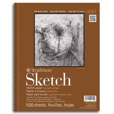 Strathmore 400 Series Sketch Pad (455) 11" x 14" - (100 sheets, 60lb) Spiral Bound