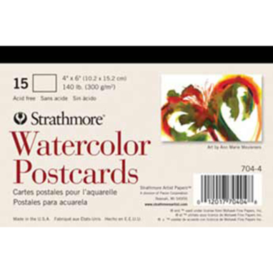 Strathmore Watercolor Postcards (704) 4" x 6" - (15 Sheets, 140lb) Cold Press