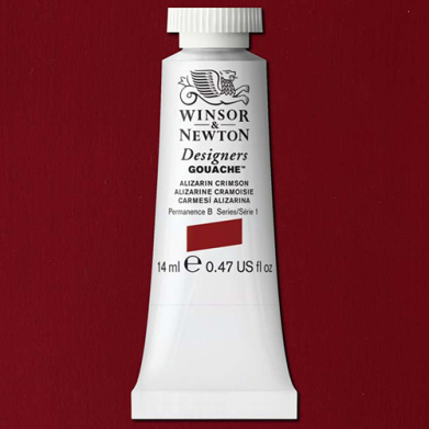 Winsor & Newton Designers Gouache  (0.47oz/14mL) Alizarin Crimson