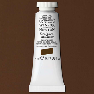 Winsor & Newton Designers Gouache  (0.47oz/14mL) Burnt Umber