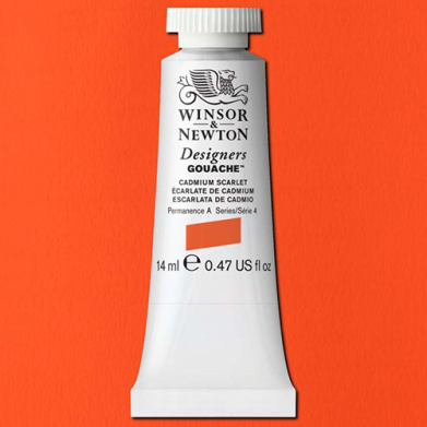 Winsor & Newton Designers Gouache  (0.47oz/14mL) Cadmium Scarlet