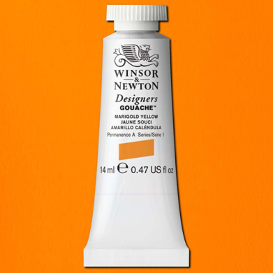 Winsor & Newton Designers Gouache  (0.47oz/14mL) Marigold Yellow