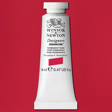 Winsor & Newton Designers Gouache  (0.47oz/14mL) Permanent Rose