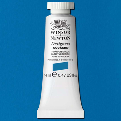 Winsor & Newton Designers Gouache  (0.47oz/14mL) Turquoise Blue