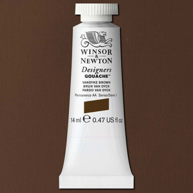 Winsor & Newton Designers Gouache  (0.47oz/14mL) Vandyke Brown