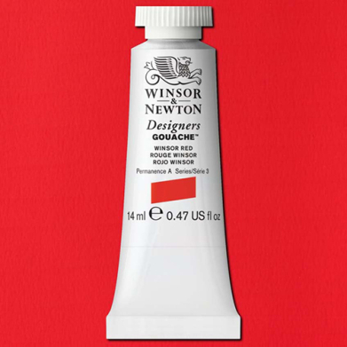 Winsor & Newton Designers Gouache  (0.47oz/14mL) Winsor Red