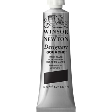 Winsor & Newton Designers Gouache  (1.25oz/37mL) Ivory Black