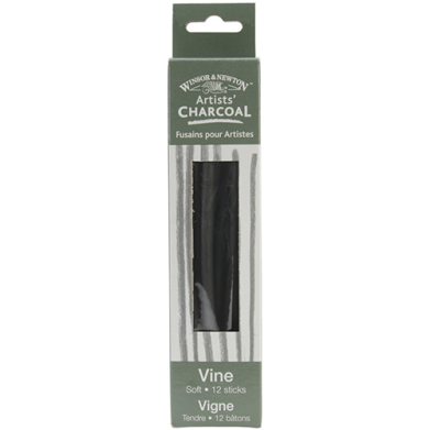 Winsor & Newton Artists' Vine Charcoal Sticks - (12 Pack) Soft