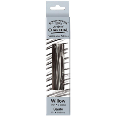 Winsor & Newton Artists' Willow Charcoal Sticks - (3 Pack) Thin
