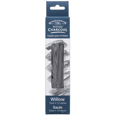 Winsor & Newton Artists' Willow Charcoal Sticks - (12 Pack) Thick