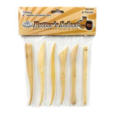 Royal Langnickel Potter's Select 6" Wooden Sculpting Tools - (6 Pieces)