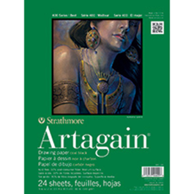 Strathmore 400 Series Artagain Pad (445) 9" x 12" - (24 sheets, 60lb) Tape Bound, Black