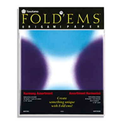 Yasutomo Fold'Ems Origami Paper 5 7/8" - (35 Sheets, 5 colors) Harmony Assortment