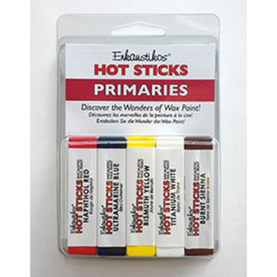 Enkaustikos Hot Sticks Encaustic Wax Paint Set - (5 Pack) Primaries