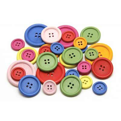 Hygloss Bright Wooden Buttons Asst Sizes