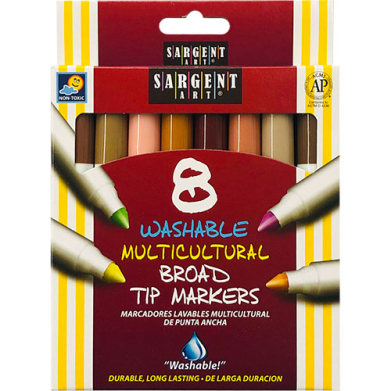 Sargent Washable Broad Tip Markers - (8 Pack) Multiculural