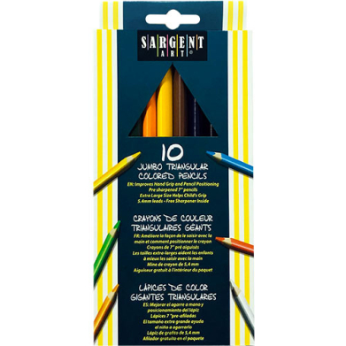 Sargent Triangle Colored Pencils - (10 Pack) Jumbo