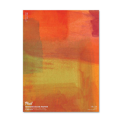 Fluid Watercolor Paper Easy-Block 18" x 24" - (15 Sheets, 140lb) Cold Press
